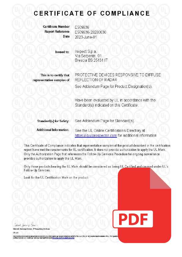 SAFER G Certification of Compliance